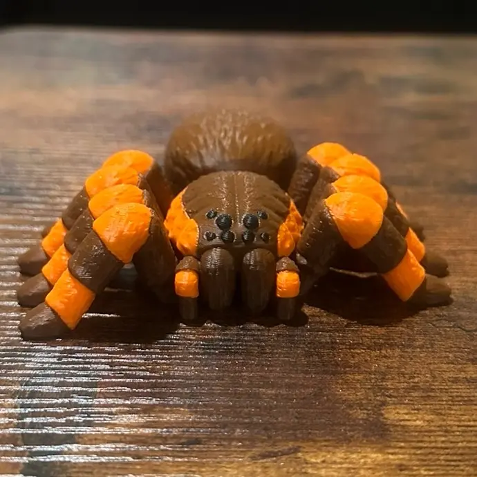 Articulated Tarantula with Orange Claws and Detailed Body for Collectors and Enthusiasts Realistic Arachnid Figurine