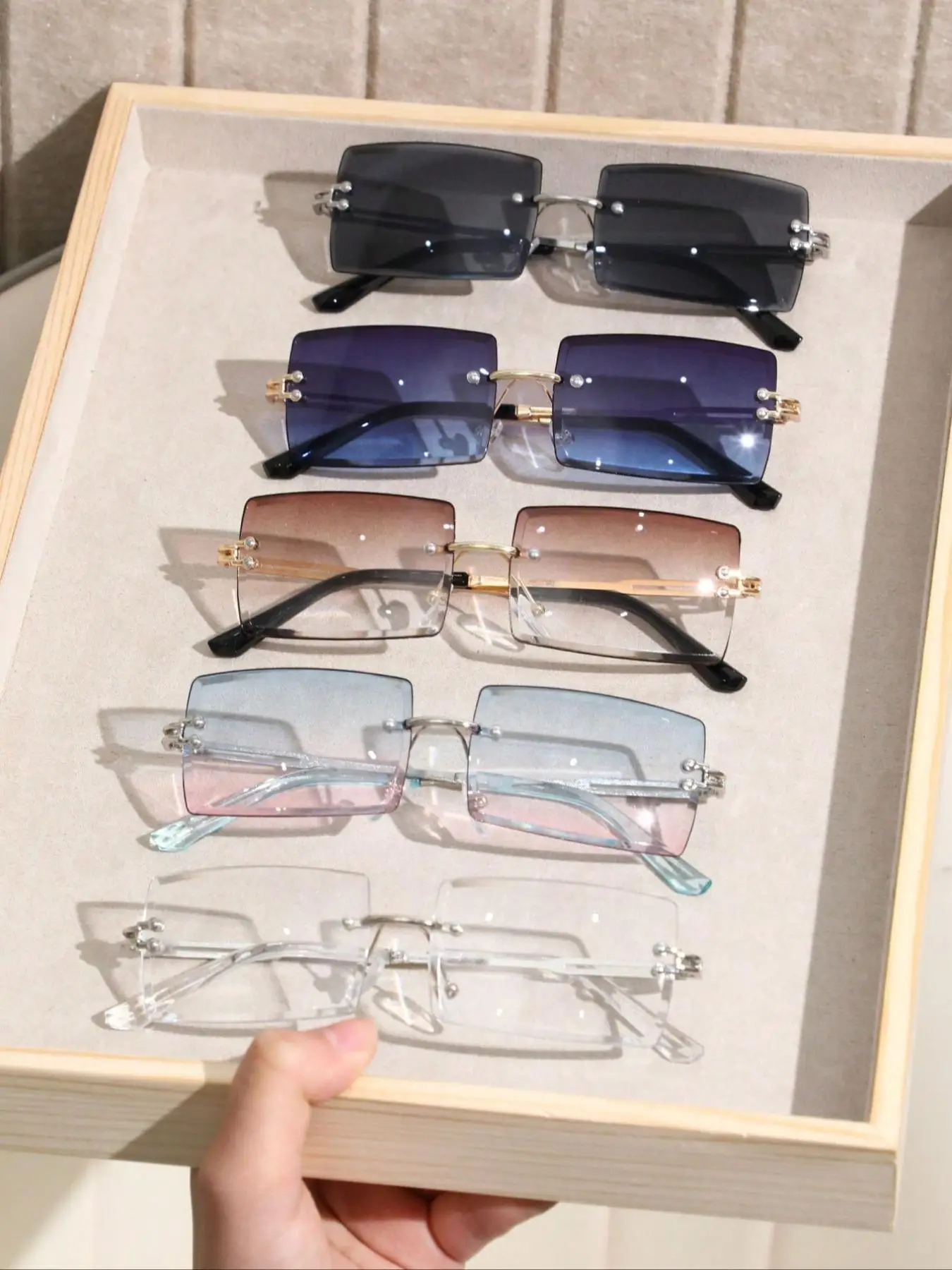 Unisex Fashion Square Sunglasses & Eyeglasses, Vintage Simple Multicolor Eyeglasses for Outdoor Activities