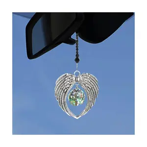 Car accessories Angel Wings, Rearview Mirror Decoration, Hanging Ornament, Vehicle Interior,, Crystal Angel Wing Pendant, Car Pendant, Home Window Decoration (Crystal Angel Wing Pendant) (Blue), Car Decoration Accessories, Car Decoration