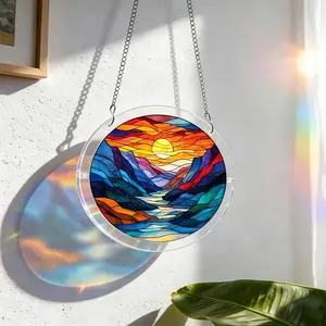 New Acrylic Puzzle Light Catcher, Three Sizes Available, Mountain River Landscape Design, Decorative Items for Home Decoration