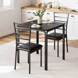 Dining Table for 2-Small Square kitchen Dining Dinner Room Tables Set,Space Saving Wood Modern Dinette Accent Furniture for Breakfast Nook, Apartment,Home Office Small Space, 3 Piece