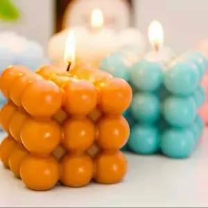 Random color Bubble Candle - Cube Soy Wax Candles, Home Decor Candle, Scented Candle