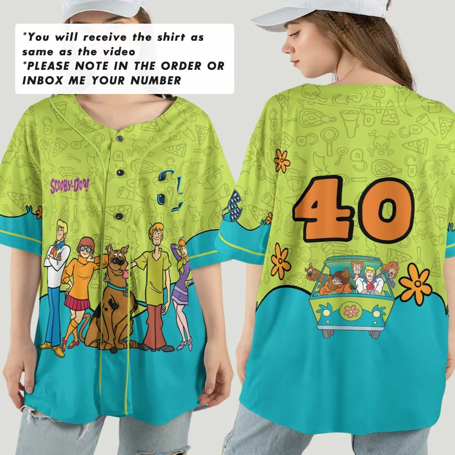 Customized Scooby-Doo Baseball Jersey, Personalized Number Scooby-Doo Movie Jersey, Fan Gift Tee Sweatshirt Hoodie