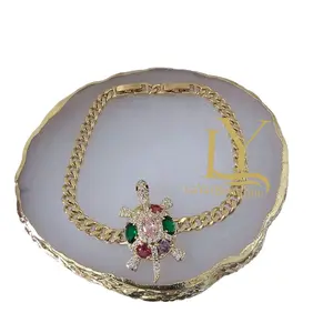 LaYaiBoutique #1231 Turtle Bracelet and Necklace 14k Gold Laminated HIGH QUALITY