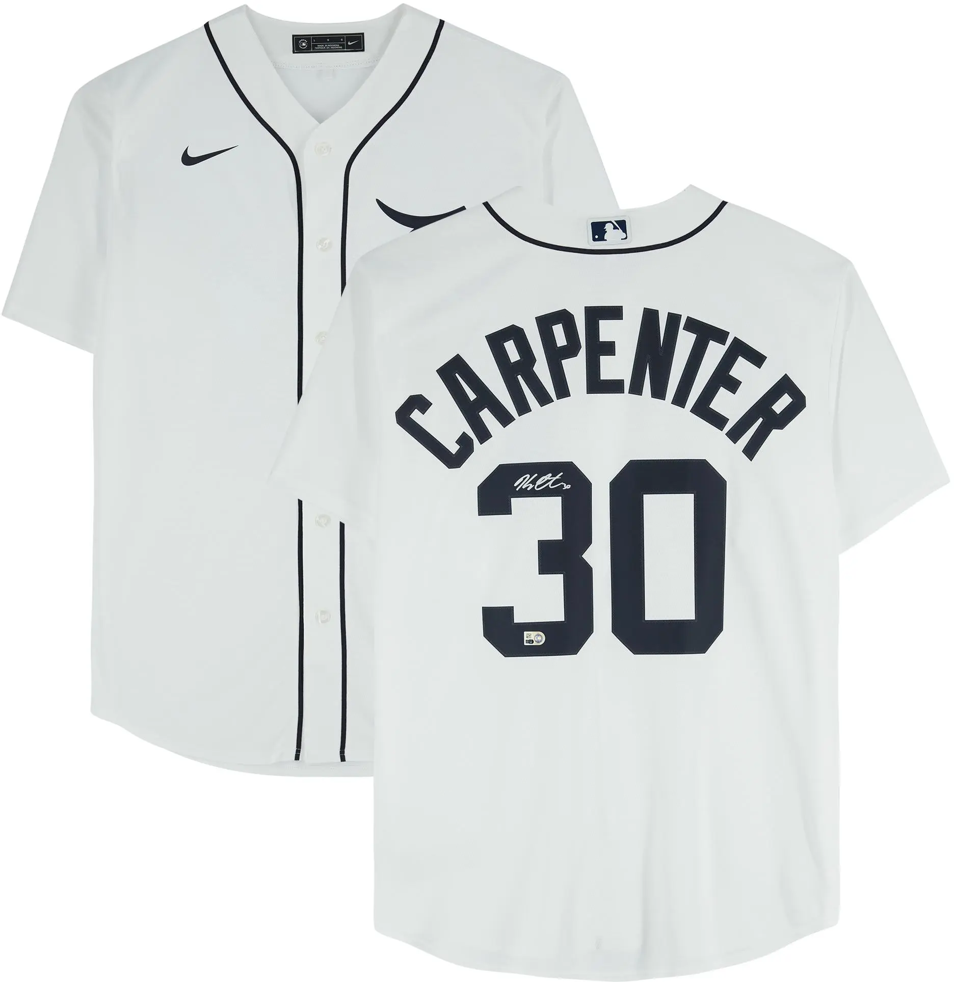 Kerry Carpenter Detroit Tigers Autographed White Nike Replica Jersey - Fanatics Authentic Certified