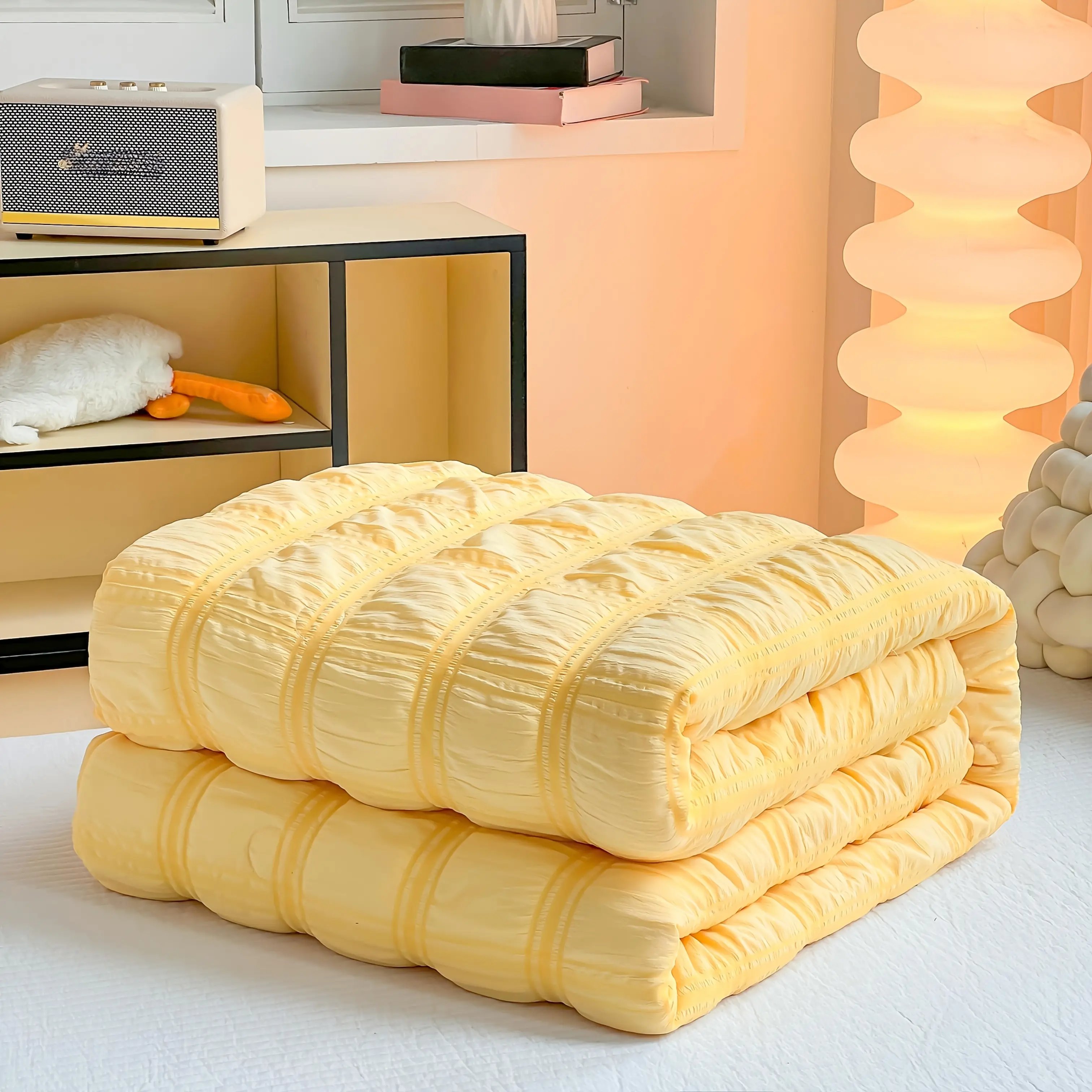 Lightweight Summer Quilt - Breathable Seersucker, Soft And Comfortable Bedding for All Seasons, Perfect for Bedroom Decor