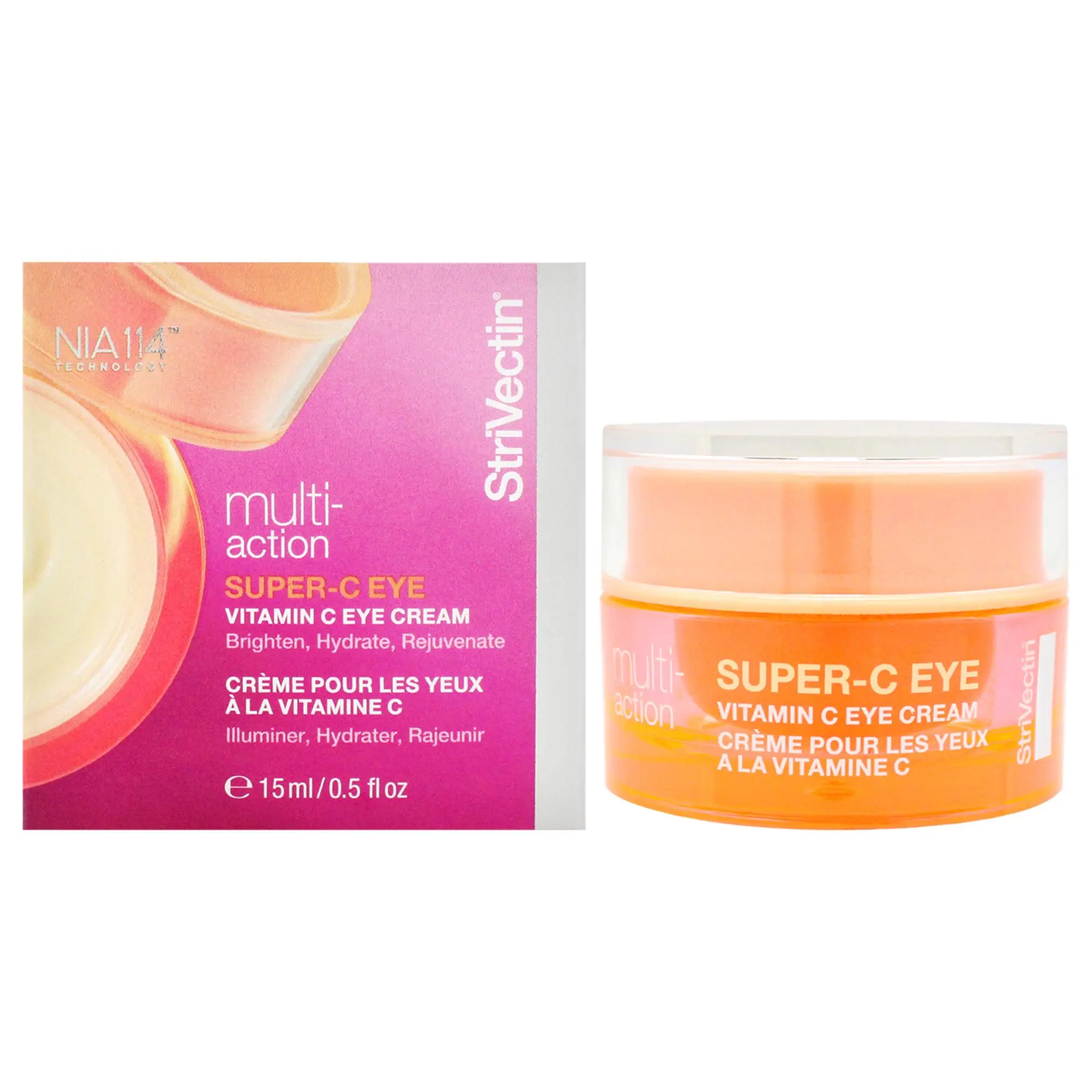 StriVectin Multi-Action Super C Vitamin C Eye Cream for Female Daily Use - Brightening, Hydration Support, 0.5 oz Cream for Eyes