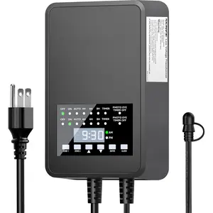 200W Low  Landscape Transformer with 2 Independent Control Output Landscape Lighting Transformer with Timer and Photocell Sensor 120V AC to 12/14V AC Weatherproof Low  Transformer