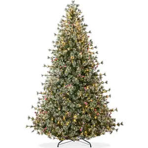 Best Choice Products Pre-Lit Cashmere Christmas Tree, Premium Semi-Flocked Pre-Decorated Artificial Holiday Décor Best Choice Products Pre-Lit Cashmere Christmas Tree, Premium Semi-Flocked Pre-Decorated Artificial Holiday Décor