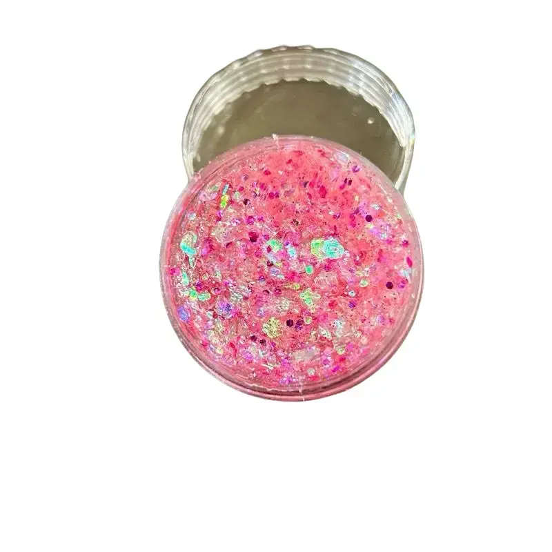 La Fresita Handmade Hair Glitter Gel - Pink Color with Clear Glitter Attributes, Ideal for Hair Styling