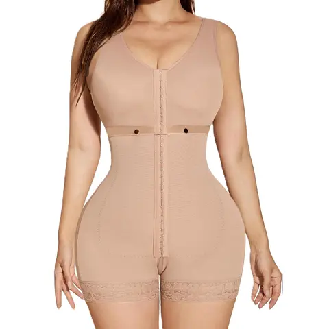 Curvyfaja Women's Faja Body Shaper Bodysuit - Wide Straps, Built-In Bra, Front Support, Form-Fitting Waist Training, Body Contouring for Parties, Day Wear