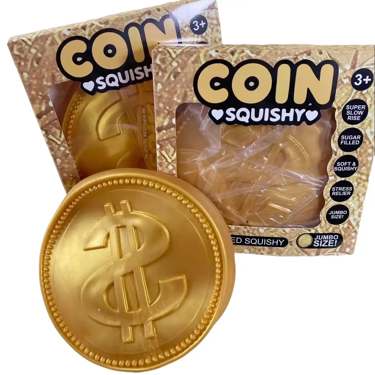 Trending Big Gold Coin Stress Relief Squeeze Toy – Build Forearm & Hand Power Fast