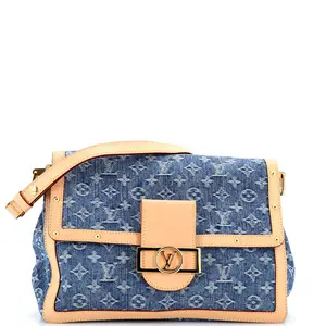 Pre-owned Louis Vuitton Denim Shoulder Bags Dauphine Soft Shoulder Bag Monogram GM by Rebag