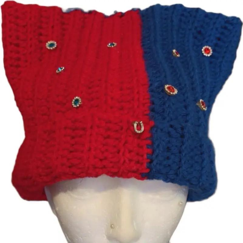 Unisex Crochet Cat Ear Beanie, Fashion Accessory for Daily Wear
