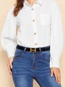 Fashionable Korean Wide Ladies Belt, Simple Decorative Accessory for Jeans, Casual Jeans Belt, Versatile Stylish Ladies' Waistband, All Seasons Elegant Style