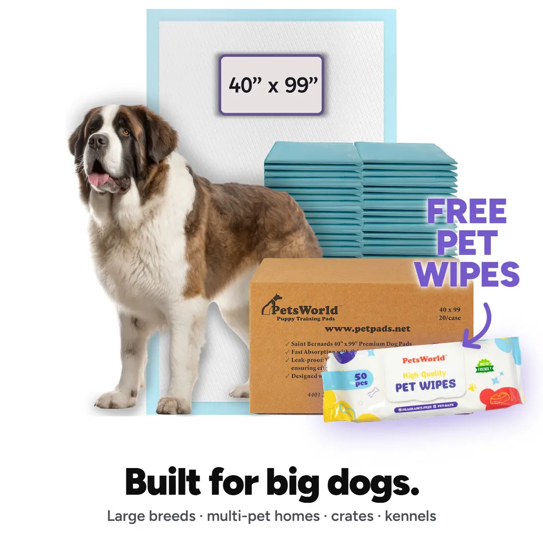 PetsWorld 4XL (40x99 in) 5-Layer Puppy Training Pads, Training Pee Pads for Dog Potty Training, Puppy Training Pad