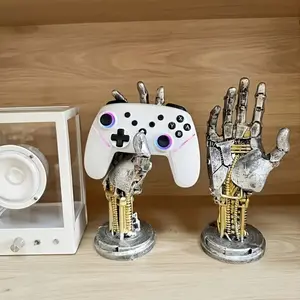 Cyberpunk Mechanical Arm Statue, Unique Sci-Fi Design, Game Controller Stand, Headphone Holder, Perfect Gift for Gamers & Men