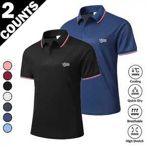 2PCS-2026 Summer Loose Plus Size Polo Shirt, Premium Island Pique Fabric, Color Block Contrast Collar Design, Breathable Quick Dry Casual Business Top, Oversized Relaxed Fit for Men Big Tall Sizes, Soft Comfortable Daily Wear Short Sleeve Polo Tee