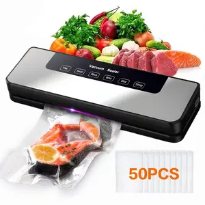 【SUMNEW】 2026 Upgrade Vacuum Sealer Machine – Includes 10 Free Vacuum Bags – Semi-Automatic with 75KPA Suction Force – Ideal for Dry and Moist Food Storage, Fridge Organization, and Kitchen Utensils