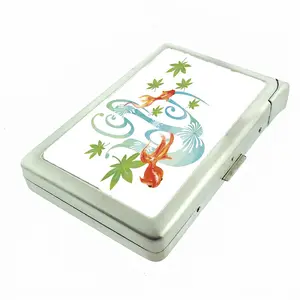 Golden Fish Design Metal Case with Built in Lighter