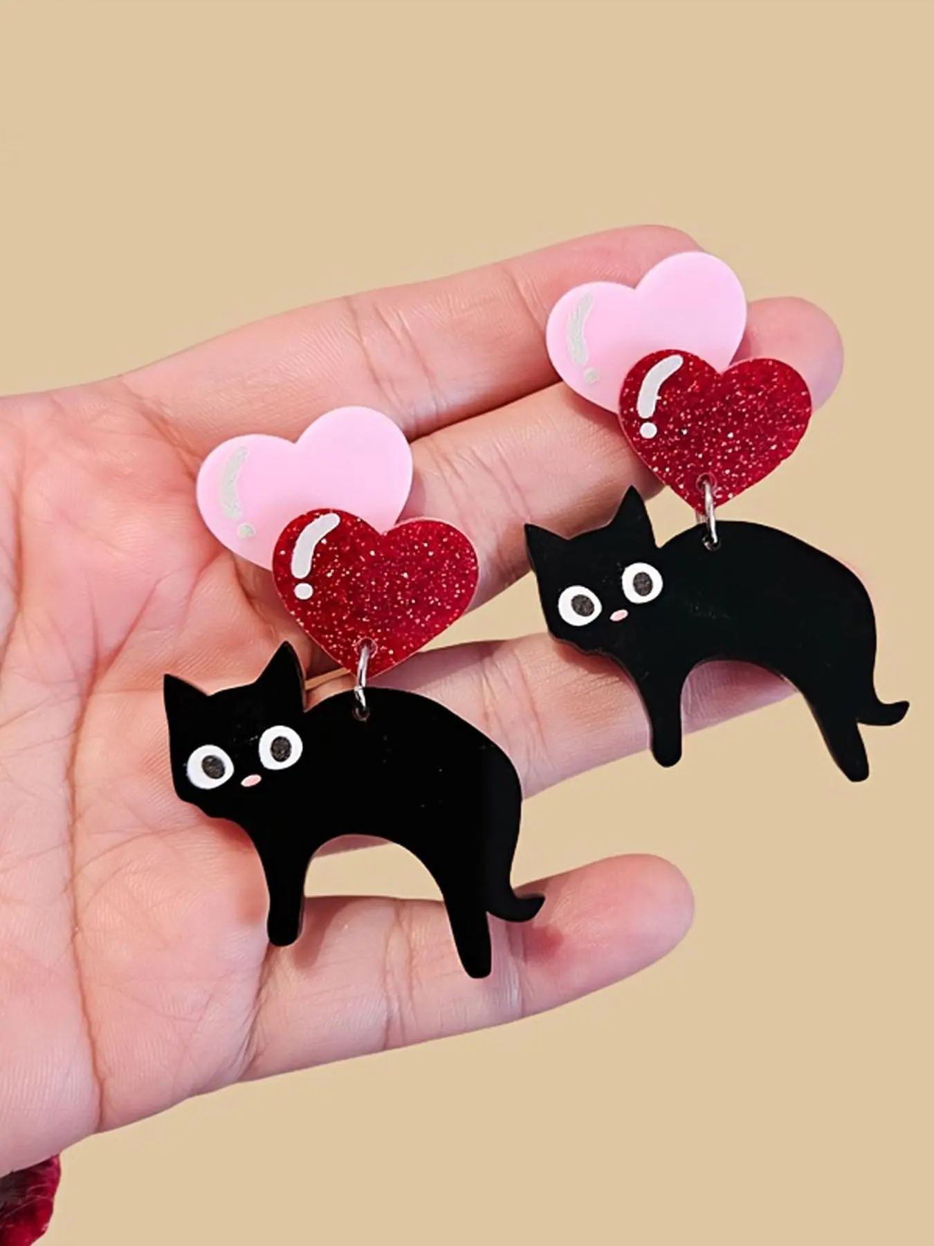 Cute Cat Design Earrings, Fashionable Acrylic Jewelry for Women & Girls, Trendy All-match & Exquisite Jewelry for Birthday Gift