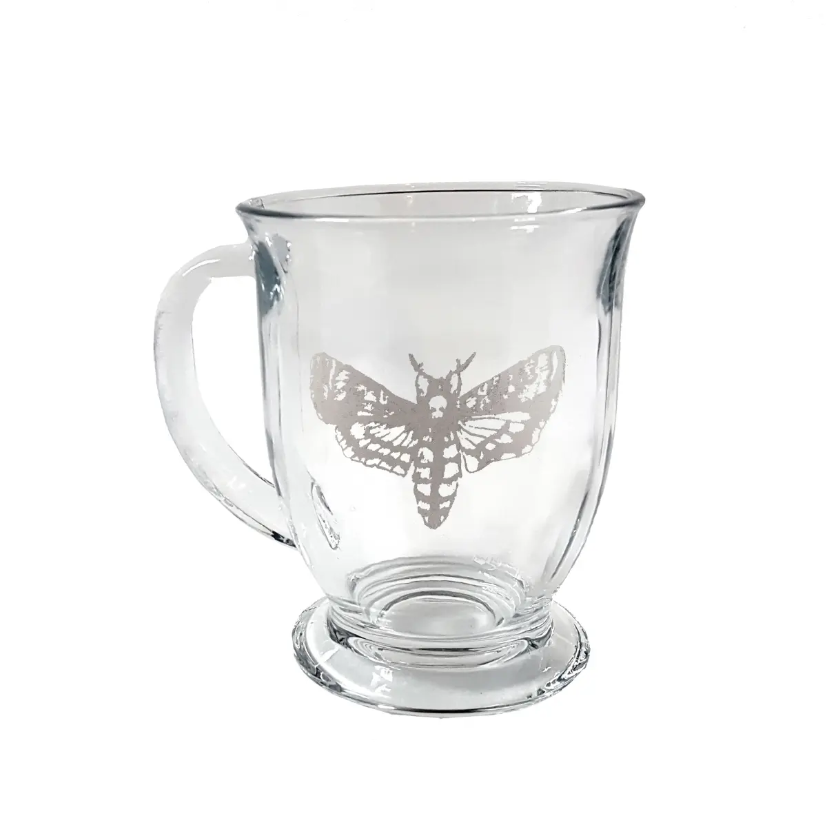 Lyoncraft CODM01 16oz Engraved Moth Glass Coffee Mug