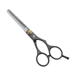VOCOSTE Tooth Style Hair Cutting Scissors Silver Tone Black 1 Pc