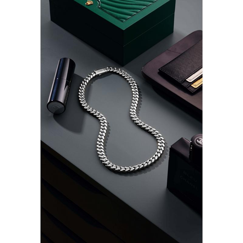 JAXXON Cuban Set 10mm - Silver - Waterproof - Box Clasp