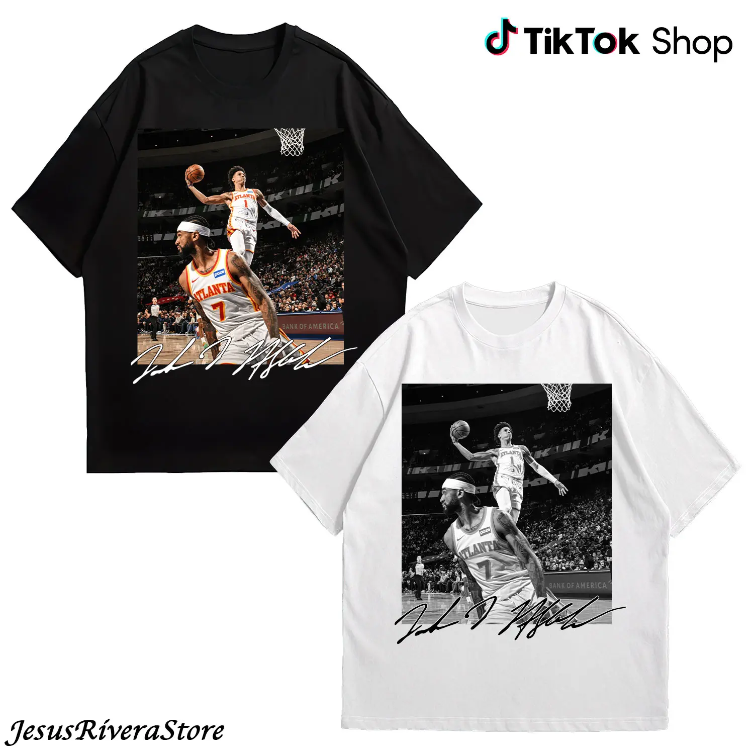 Alexander Walker & Jalen Johnson Basketball Vintage Shirt 100% Cotton Classic Fit All Seasons Unisex Tee for Basketball Fan Lover TikTok Shop