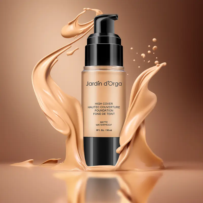 Jardin d'Orga Foundation Matte Waterproof Long Lasting Natural Makeup Liquid Foundation With Full Coverage Concealer Cosmetic