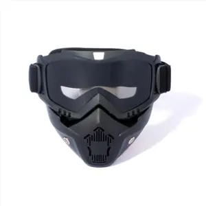 Cool Face Mask Windshield Motorcycle Riding Goggles Motocross Goggles Harley Mask Anti-Wind Glasses Off-Road Car Sports Helmet Mask