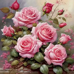 Full Round Diamond Mosaic Rose Painting Flower New Arrival Embroidery Needlework Handmade Gift
