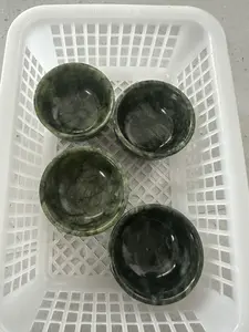 Eliza(12866)gc.dark green jade cups 4 pcs