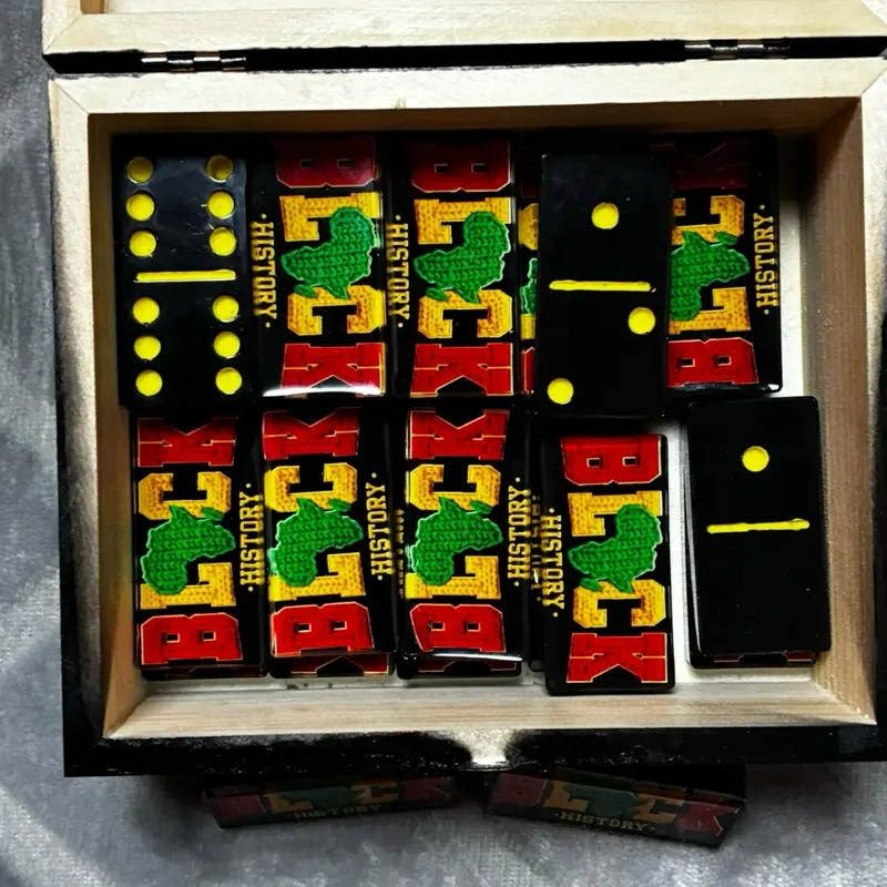 Black History Domino Set Custom Games with Vibrant Colors and Durable Tiles for Engaging Play