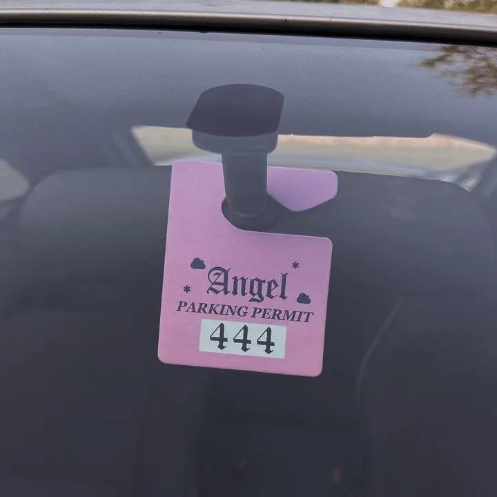Angel 444 Parking Permit Air Freshener - Pink Vanilla Double-Sided, Thick Hangtag with Long-Lasting Scent