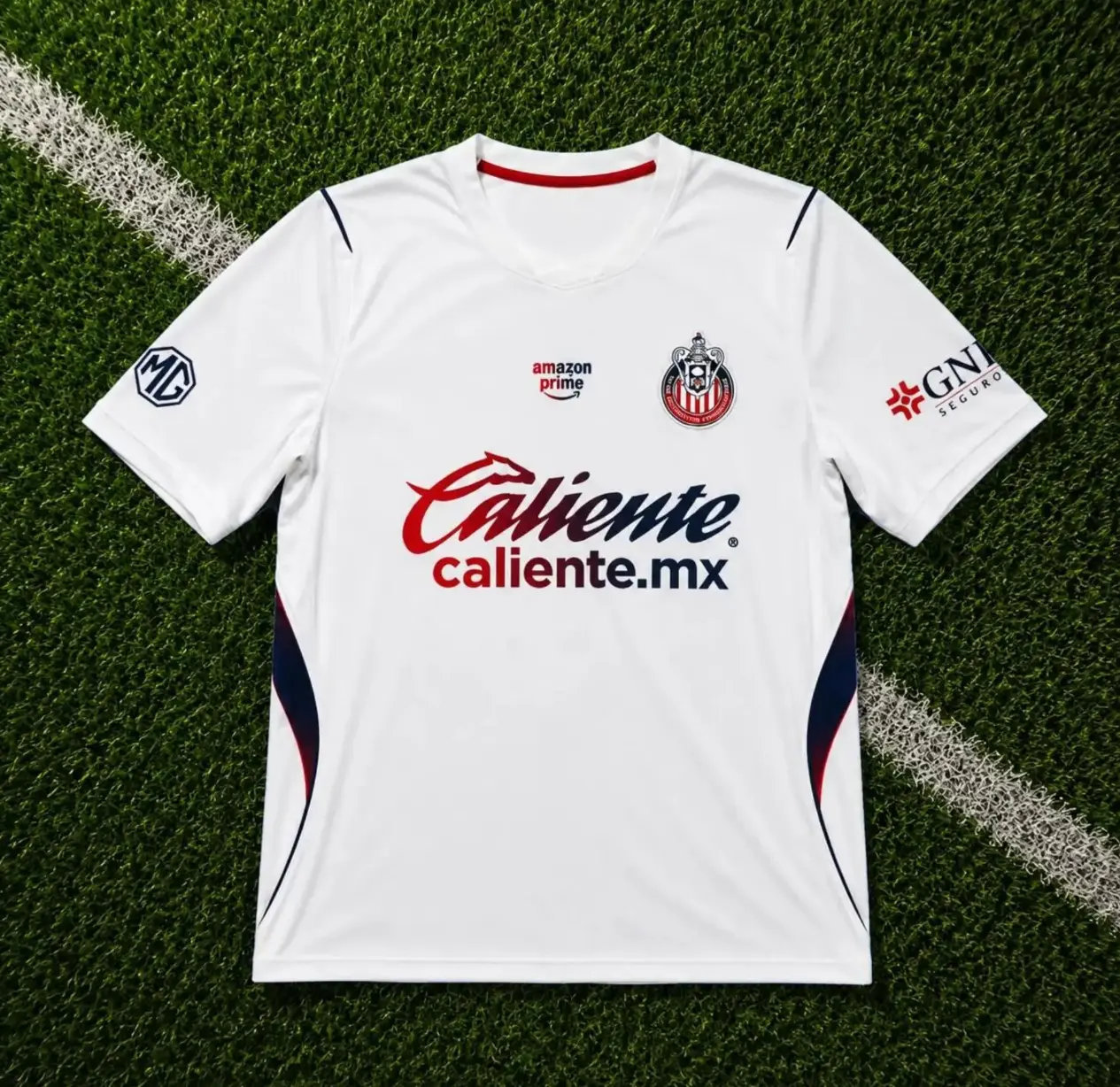 Chivas 2026-27 White Away Soccer Shirt, Men's Quick-Dry Football Jersey, Breathable Short Sleeve Match Day Jersey, Liga MX Fan Apparel