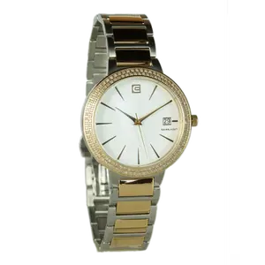 Alexis Watch Swiss-made Automatic Movement 0.72 Carats Diamonds Gold Plated Case 37mm x 8mm Strap 19mm Width