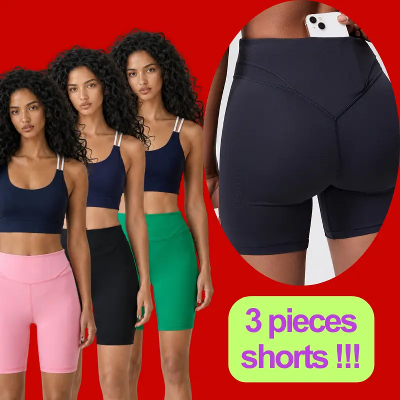 Women's 3 PIECES shorts of back pocket,sports,activewear,tennis ,golf,shorts for women,Sports Activewear Shorts for Tennis, Golf