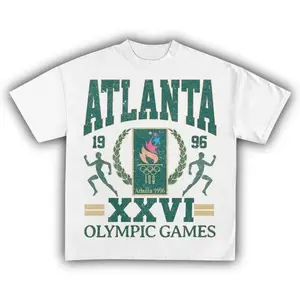 Summer 2026 Streetwear96 ATLANTA SUMMER GAMES CENTENNIAL VINTAGE VINTAGE UNISEX T-SHIRTGraphic Tee Everyday Wear