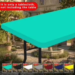 Rectangular Solid Color Table Cover, Vinyl Waterproof Oil-Resistant Easy Clean, Non-Slip Design, Ideal for Outdoor Indoor Use