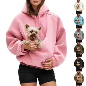 Pocket Pet-In-One Double-Sided Plush Hooded Sweatshirt