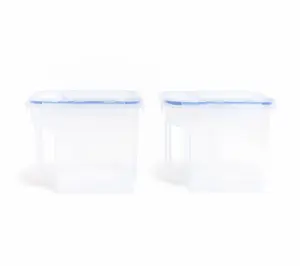 LocknLock Set of 2 10.5-Cup Flip-Top Pantry Storage Containers with Side Handles for Easy Handling and Secure Closure