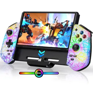 Switch Controllers Compatible with Nintendo Switch/OLED, One-Piece Joypad Controller, Hall Effect Switch Joy-con Handheld Grip,Ergonomic Switch Pro Controllers with LED Light,TURBO,Vibration