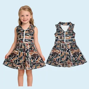 Girls camouflage summer active wear yoga dress quick dry dress