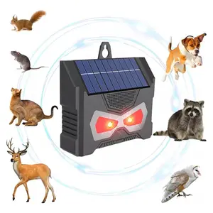 Solar-Powered Smart Ultrasonic Pest Repeller, LED Variable Frequency Animal Deterrent, Repels Mice, Mosquitoes, Flies, Dogs & Cats Safe