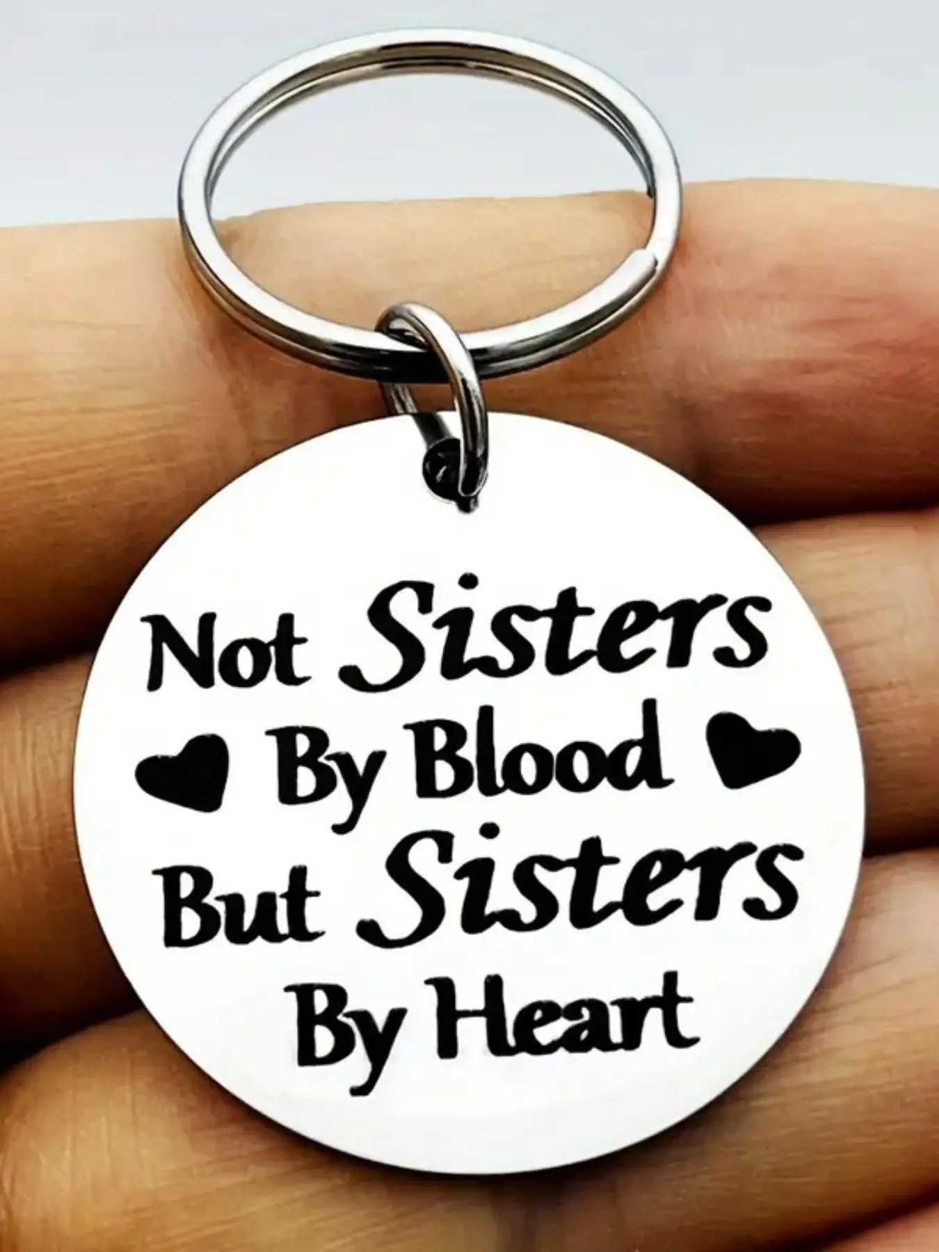 Fashion Letter Pattern Slogan Metal Keychain for Men & Women, Round Shaped Stainless Steel Cool Keychain for Car Keys, Gift for Best Friends