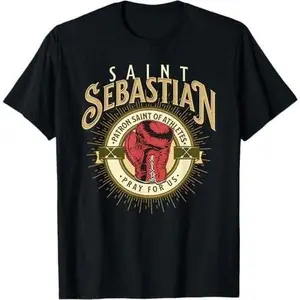 St Sebastian Patron Saint of Sports Athletes Boxing Glove T-Shirt