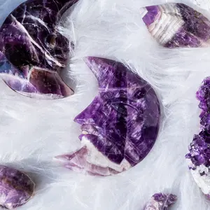 Natural Crystal Dream Amethyst Moon Face