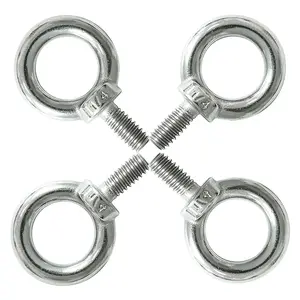 5/16" UNC Lifting  Eye , Marine Grade 316 Stainless Steel Threaded Nut Fastener, 4 Packs