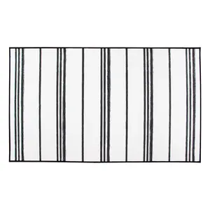 My Magic Carpet Stripe Black And White Area Rug - Stain-Resistant & Waterproof